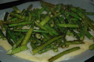Asparagus on Polenta