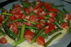 Tomatoes on Polenta Pizza