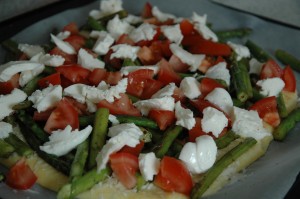 Mozzarella on Polenta Pizza
