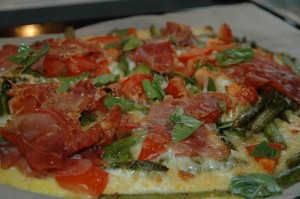 Polenta Pizza with Asparagus