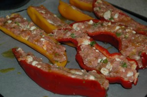 Stuffed Peppers on Oven Tray